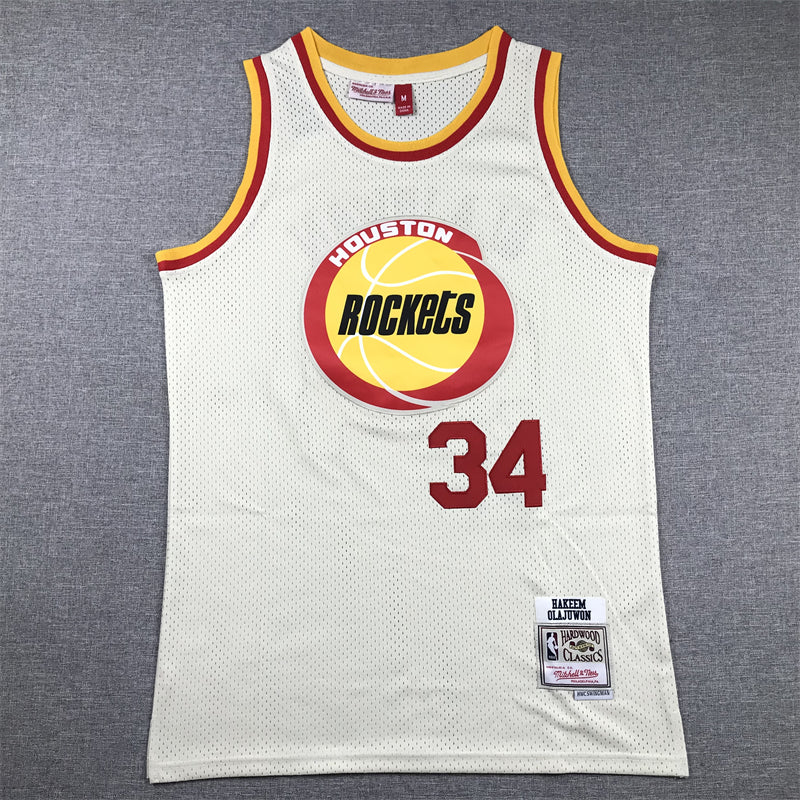 Houston Rockets  #34 Olajuwon White MN