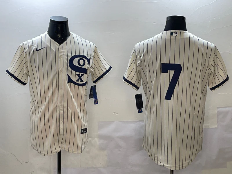 Men's Chicago White Sox Tim Anderson #7 Cream Replica Player Jersey
