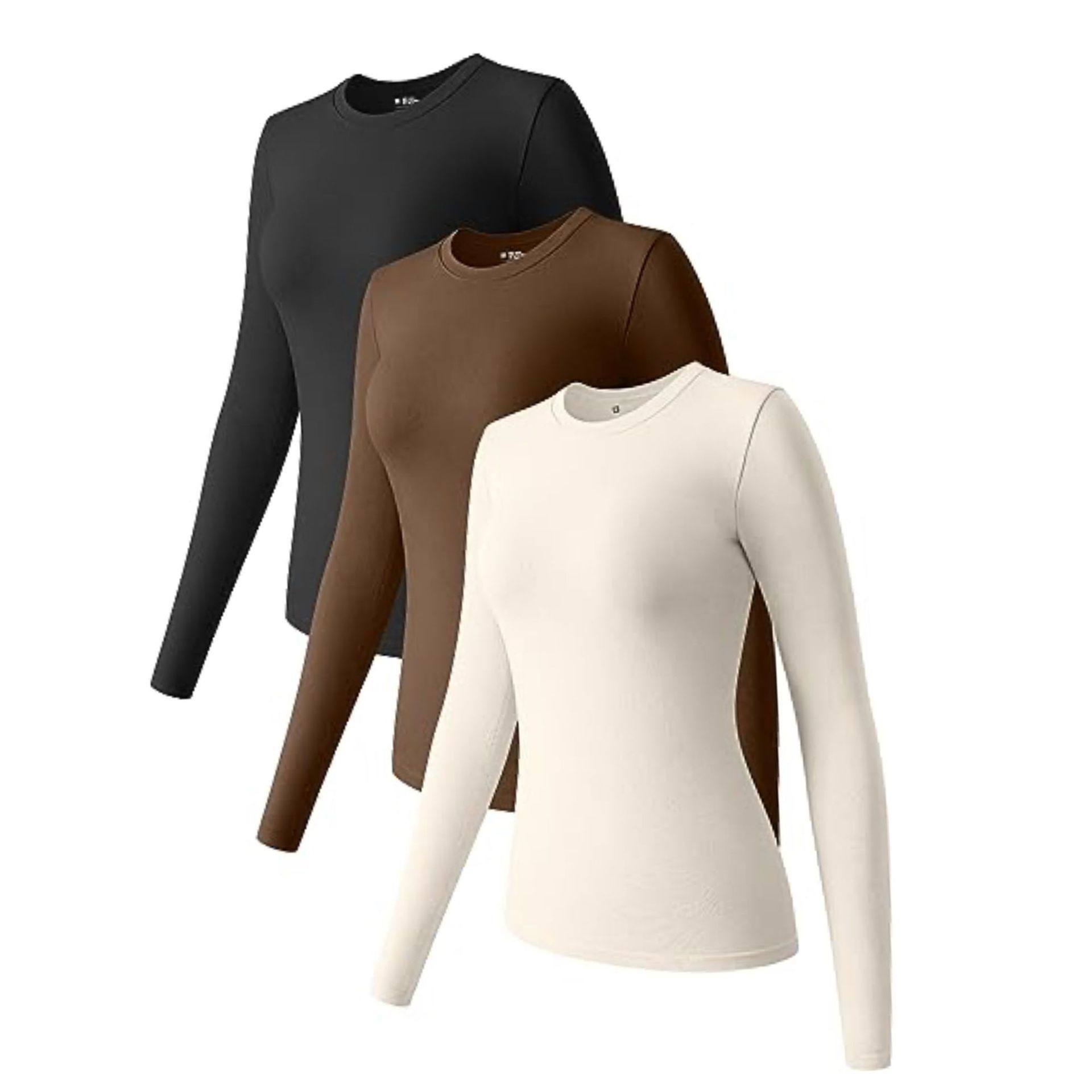 2026Autumn and Winter Europe and America Cross-border Amazon Long Sleeve Top Crewneck Elastic Base Shirt T-shirt Top Girls