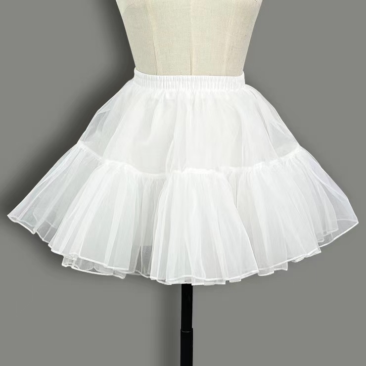 Japanese Lolita Soft Yarn Skirt Soft Girls' Daily Skirt Double Boneless Skirt cosplay Lolita Tutu Skirt