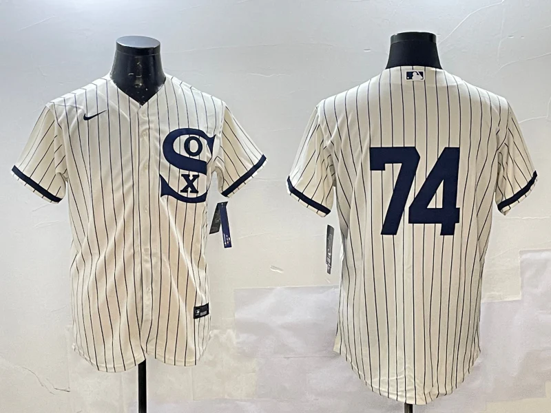 Men's Chicago White Sox Eloy Jimenez #74 Cream Replica Player Jersey
