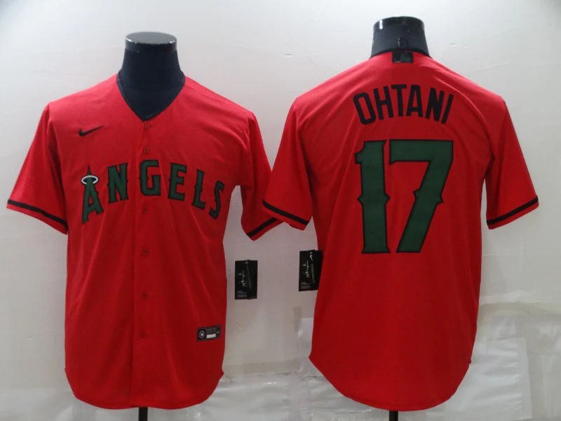 Men's Los Angeles Angels Shohei Ohtani #17 Red Sewn Baseball Jersey